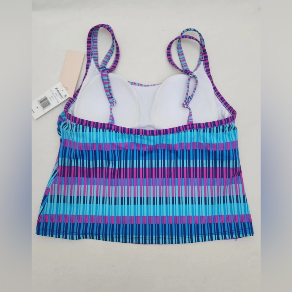 Indigo Sky by Academy Missy Scoop Neck Cropped Tankini NWT - Picture 2 of 8
